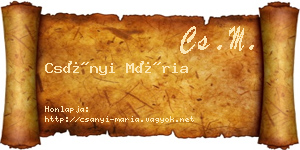 Csányi Mária névjegykártya